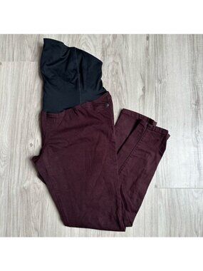 Isabel Maternity Skinny Burgundy Jeans 6